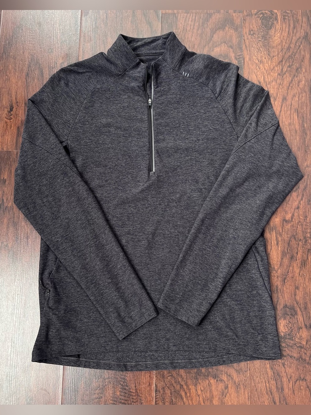 Lululemon Surge Warm 1/2 Zip Pullover Mens Large Heathered Black Running Gym